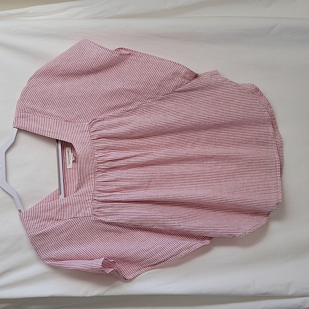 X-Small BeachLunchLounge Striped Top w/Butterfly Sleeves